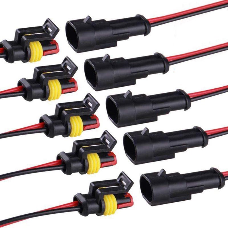 G 16 AWG 2 Pin Connector, 2 Wire Connector for Car, Truck, Boat, and Various Applications, Male and Female Wire Waterproof Connection (5 Kit) - Image 1